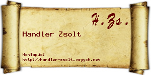 Handler Zsolt névjegykártya